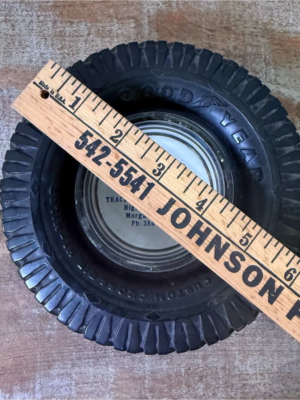 Goodyear Tire Ashtray - Black Tire Rim with Logo Man Cave Decor - Picture 11 of 11